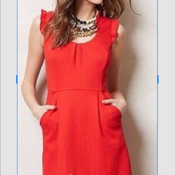 anthropologie red dress